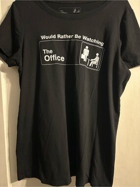 Ripple Junction Black Tee with White 'Would Rather Be Watching' Graphic